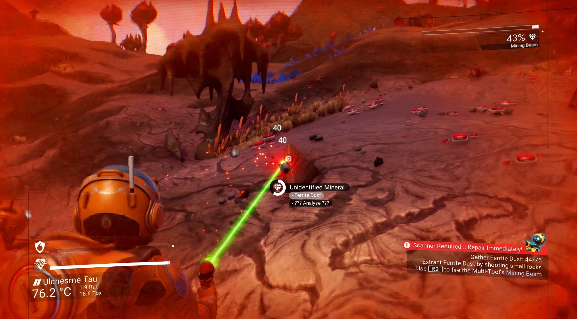 No Man's Sky ship repairs Hermetic Seal, Pure Ferrite, Dihydrogen Jelly and Metal Plating